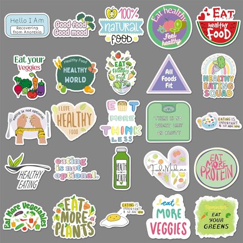 Voeding Gezondheid Stickers voor tieners en volwassenen, 50 stuks, Dieetgezondheid Vinyl Sticker Set, Auto, Motorfiets, Fiets, Skateboard, Snowboard, Bagage, Laptop, Koffer, Helm, Motorfiets 5