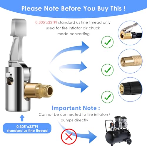 2 st. 8mm Car Valve Adapter, Easy Pump Car Valve Lever Plug Air Chuck Car Valve Adapter Band Valve Air Pump Clip Fiets Ventilator voor bandenventielen 3