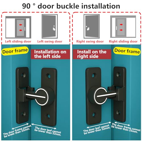 1 Stuk schuifdeur slot met schroeven, deur slot voor schuurdeur, raam, 90 graden 4