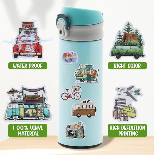100 stuks Travel Stickers, Outdoor Travel Scrapbooking Stickers, Waterproof Journaling Stickers voor koffer, Skateboard, Laptop, Bagage, Graffiti Teen Boy Girl 3