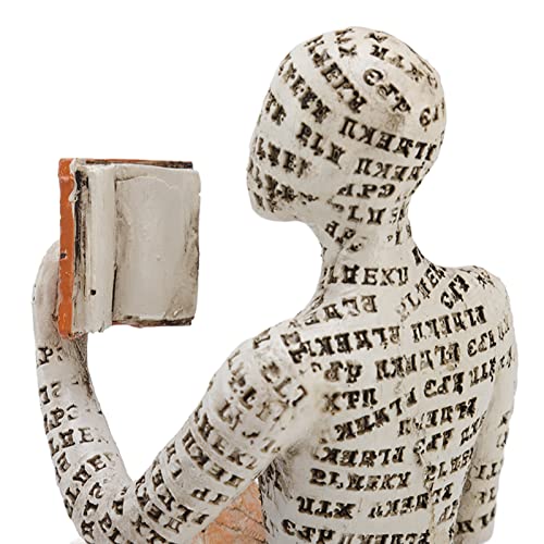 Lezen Vrouw Figurine, Ideaal weerbestendig Exquise Ambacht Boekenplank Decoratie Ornament Hand geschilderd voor eettafel(B) 4