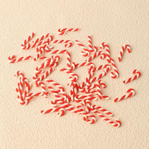 100 stuks mini-suikerstokken, decoratie, 21 mm, kerstboomversierening, doe-het-zelf mini-kersthanger, Kerstmis, hangende ornamenten voor kerstboom, kerstthemafeest, woondecoratie (A-rood) 4