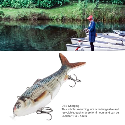 Robot Zwemmen Lure met Green LED Light Robotic Meerdere oplaadbare 4