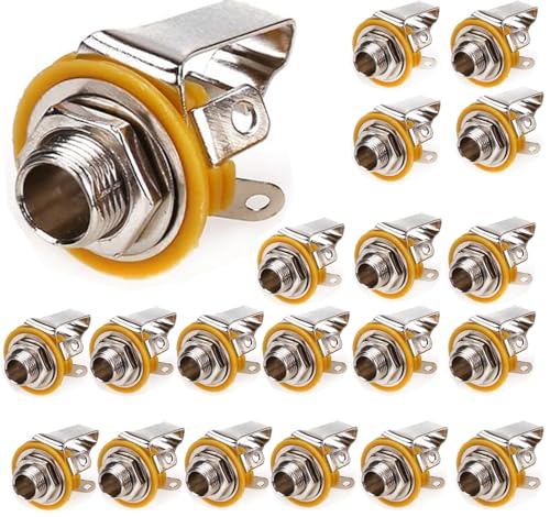 20st jack stekkers voor gitaar 6,35mm, jack stereo, socket 6,35mm TRS, 1/4 inch 6,35mm, stereo jack, aansluiting voor soldeer