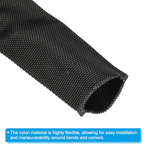 6cm ID 3.3 FT Nylon Beschermslang Cover, Kabelhoes, Schedelbescherming voor Laser, Tig Torch, Hydraulische slang, Zwart 3