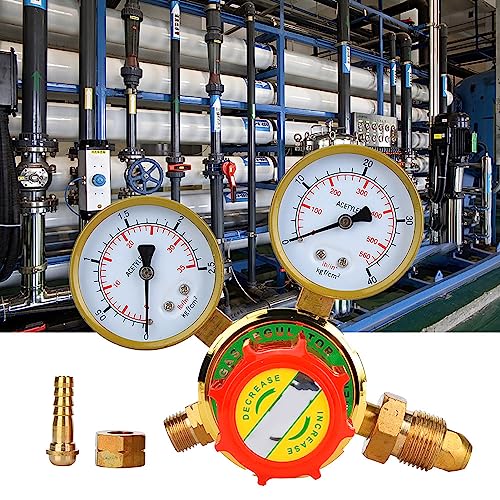Gasregulator Acetylene Regulator Gasdrukregelaar Lasgasmeters Meter Acetylene Drukregelaar voor Gasbrander Lassen snijden Kit G5/8 CGA580 (60# export acetyleen 5/8 buitenste tanden) 3