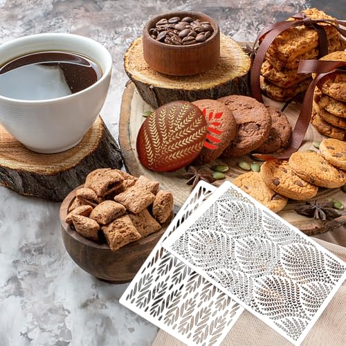 6 stuks Cake Decoratie Sjablonen, Holle Lace Design Embossing mallen Herbruikbare Cake Decoratie Boterroom Bloemen Cake Stencils Cake Relief Sjablonen voor Verjaardag, Bruiloft, Partij 4