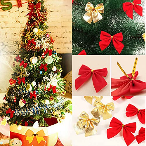 120 stuks Cadeau Bow, Kerstboom Decoratie, Kleine Decoratieve Bow, Kerst Bow voor Kerstmis, Verjaardag, Bruiloft, Cadeautassen, Suikertassen voor ambachten, Decoreren, Diameter 5 cm, Rood 3