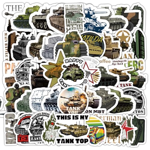 Verpakking van 50 Tank Stickers voor tieners en volwassenen Tank Vinyl Sticker Set Auto Motorfiets Fiets Skateboard Snowboard Bagage Laptop Koffer Helm Motorfiets Computer