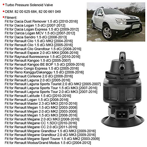 Turbo Pressure Solenoid Valve, for Dust Remover 1.5 dCi 2010-2016 Plastic Solenoid Valve 82 00 625 684 82 00 661 049 5