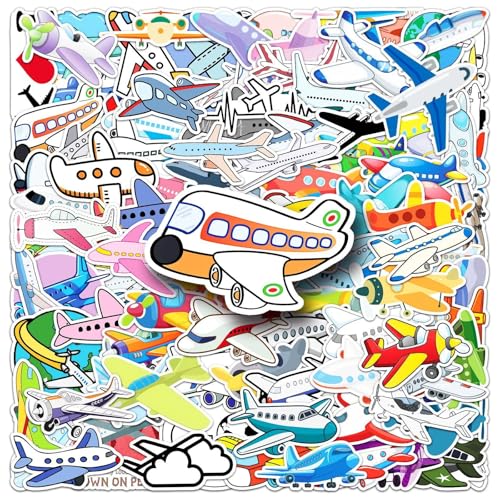 100 stuks jeugd volwassen vliegtuig Helikopter waterdicht Vinyl Stickers Set Auto Motorfiets Fiets Skateboard Snowboard Bagage Laptop Kofferhelm