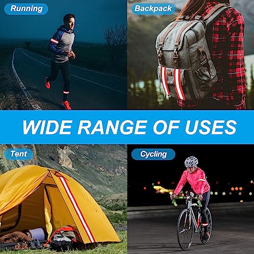 Reflecterende band, 2" x 10 m, Hoge zichtbaarheid, Reflecterend, Naaiband, DIY, Waarschuwing, Veiligheid, Stofgordel voor waterdichte kleding, Zwart 5