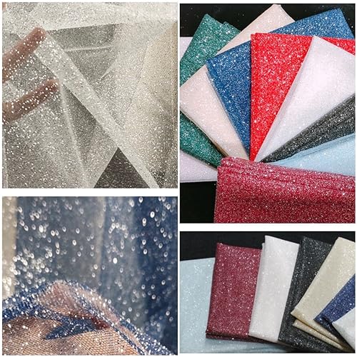 50 cm x 150 cm Zachte Glitter Tule Stof Mesh Stof voor Naaien Bling Tulle Mash Decoratieve Stof voor DIY Crafts Kleding Tulle Rok Trouwjurk Veil, Gordijnen, Tafelkleed 4