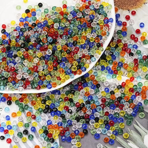 Glazen kralen, 2000Stuks Facet 4mm Glazen kralen, Ronde kralen voor Charms sieraden, armbanden, Kettingen(4mm) 3