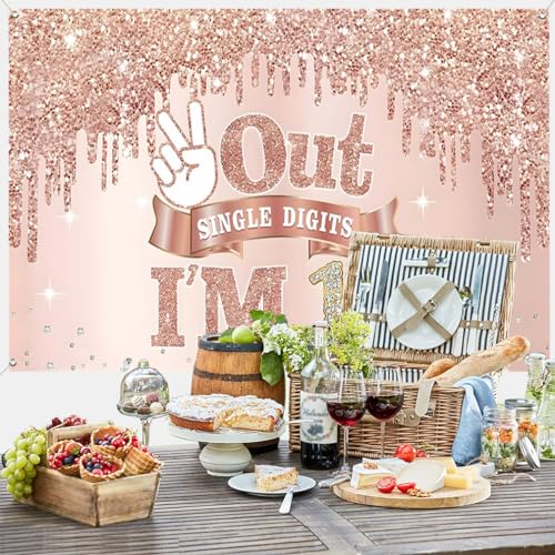 10e verjaardag meisje decoratie, 10e verjaardag Banner Rose Gold, 10e verjaardag stof sign poster, 10e verjaardag achtergrond Banner meisje verjaardag feest decoratie 4