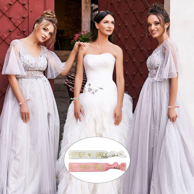 Team Bride Polsbandjes, 11 stuks elastische teambruidarmbanden en 1 bruidsarmband, vrijgezellenfeestaccessoires voor bruiloft, liefde, bruidsdouche decoraties