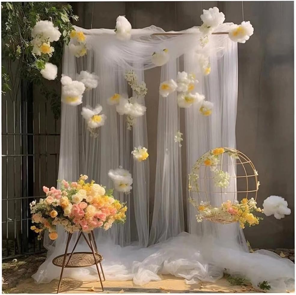 Mash stof Verkocht door de Metre, Extra brede, zachte Tule Stof voor Naaien, Tule Stof voor Kleding, Gordijn, Tafelkleden, Bruiloft Gordijn, Gratis Hand Decoratie, Tulle rok, Party Decoration, Wit 4