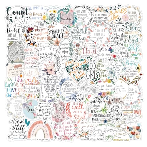 100st Bijbelteksten, Jezus Christelijke Stickers Bijbel Vers Decoraat Vinyl Waterdicht Motivationele woorden Stickers voor Waterfles Laptop Skateboard Gitaar Bagage