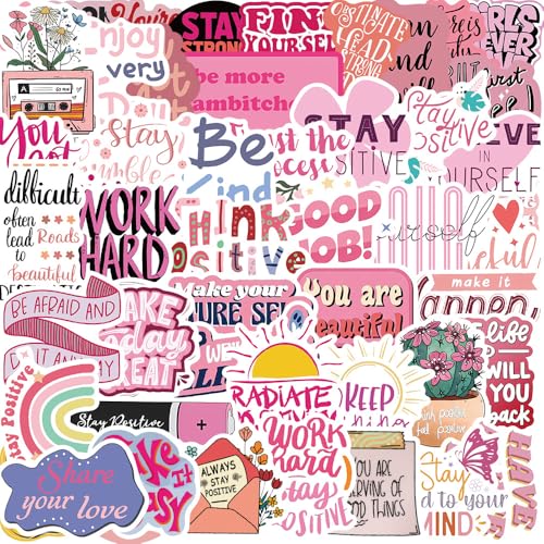 Inspirational Sticker Set Stickers voor tieners Volwassenen 50 stuks Inspire Waterproof Vinyl Stickers Automotor Fiets Skateboard Snowboard Bagage Laptop Koffer Helm Motorfiets