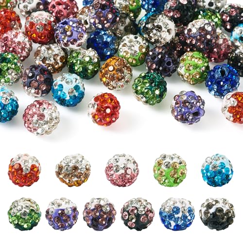11 Kleuren Clay Rhinestone kralen voor het knutselen Crystal Pave Disco Ball Kralen Ronde diamanten kralen voor DIY sieraden het maken van pennen ketting armband sleutelhanger accessoire 44 stuks