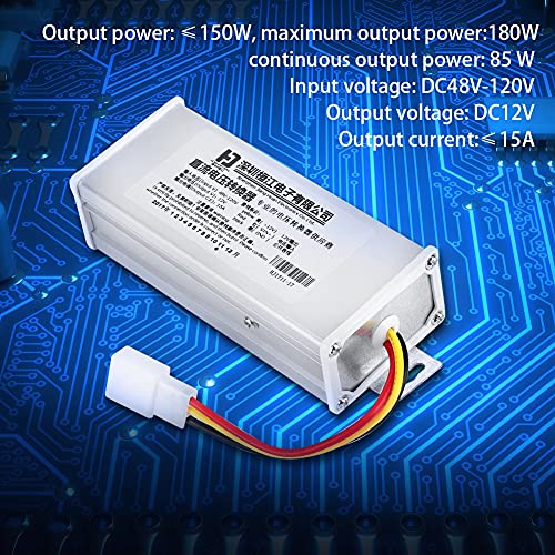 Omvormer voor elektrische auto, invoer, 48V-120V, uitgang 12V-15A/180W, Power Controller voor elektrische voertuig, Golf, winkelwagen, Club, Auto, Scooter, Fiets en meer 3