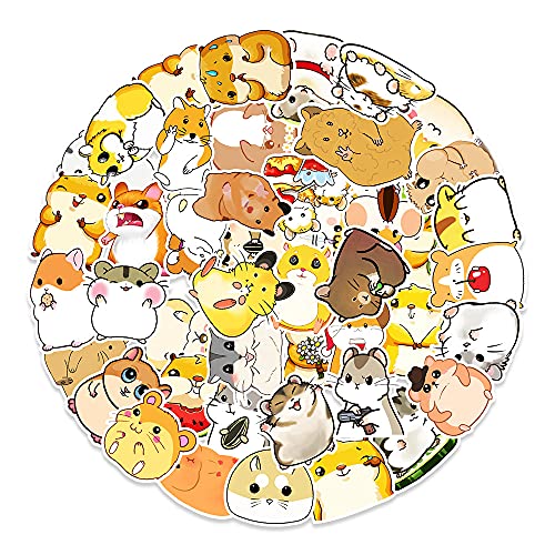 Hamster Sticker Set Stickers Kids Tieners 50 stuks Dieren Waterdicht Vinyl Stickers Laptop Skateboard Koffer Helm Auto Fiets mobiele telefoon Motorrijwiel Bike Scrapbook Cadeau