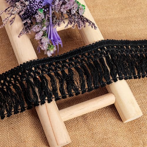 5 yards 3cm breed zwart katoen kwastje kant lint franje trimmen rand kwastje trimmen naaiaccessoires voor kostuums kleding gordijn kleding tafelkleed bruiloft decoratie