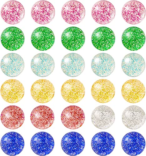 Verpakking van 30 Jumping Balls, Glitter Jumping Balls, 32 mm Bouncing Balls voor kinderen verjaardagsfeest Favors, Meerdere kleuren, Willekeurige Jumping Balls voor kinderen verjaardagsgeschenken