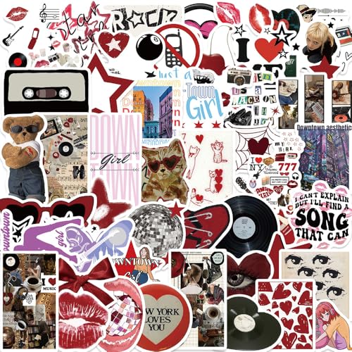Y2k Preppy Sticker set Stickers voor tieners en volwassenen 50 stuks Downtown Y2K Meisjes Waterdichte Vinyl Stickers Automotor Fiets Skateboard Snowboard Bagage Laptop Kofferhelm