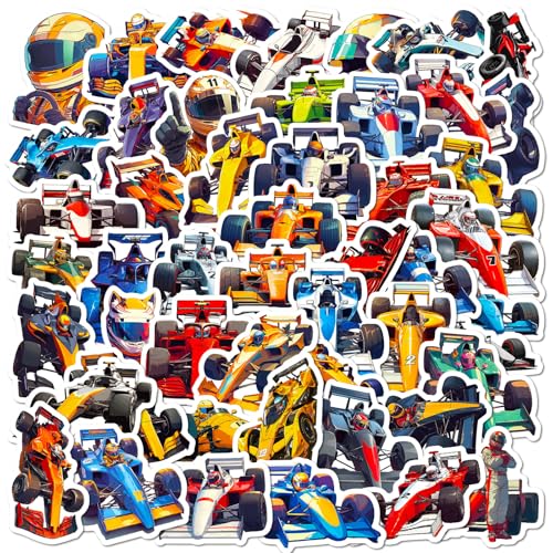 Racing Sticker Set kinderen tieners 50 stuks Formule Waterdichte auto Vinyl Decals Laptop Skateboard Koffer Helm Auto Fiets mobiele telefoon Motorrijwiel Bike Scrapbook Cadeau dagboek Cups