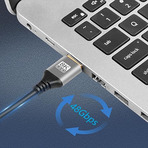 HDMI 2.1 kabel 8K Ultra High Speed 48 Gbit/s kabel ondersteunt 8K@60HZ, 4K@120HZ 144Hz eARC HDR10 4:4 HDCP 2.2 en 2.3 Dolby 3D, VRR, Ethernet, compatibel met de nieuwste spelconsoles 5