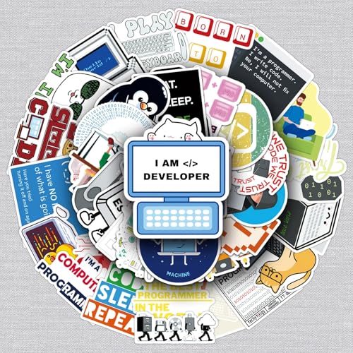 Programmeren Stickers voor tieners en volwassenen 50 stuks Programmeren Vinyl Sticker Set Auto Motorfiets Fiets Skateboard Snowboard Bagage Laptop Koffer Helm Motorfiets Computer