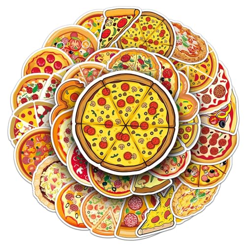 Pizza Sticker Set Stickers Kinderen Tieners 50 Stuks Dieren Waterdicht Vinyl Stickers Laptop Skateboard Koffer Helm Auto Fiets mobiele telefoon Motorrijwiel Bike Scrapbook Cadeau