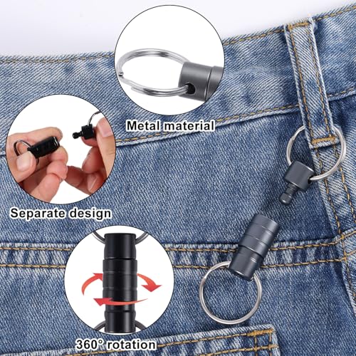 2Scs Quick Release sleutelhanger, afneembare pull-out sleutelhanger met veilig mechanisme metalen karabijnhaak voor sleutels auto portemonnee tas accessoires 4