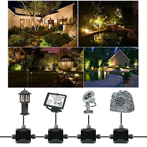 Verpakking van 4 IP66 Waterproof Branch Box, Kabelschroefverbinding Diameter 5 mm - 10 mm, 3-Way Kabelplug voor buiten/buiten