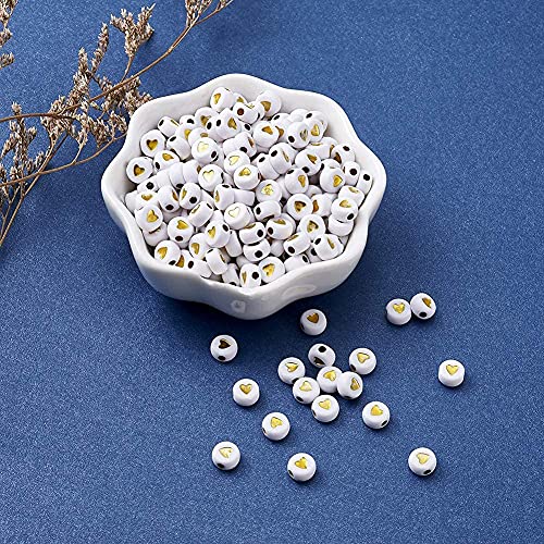 350pcs/50g platte ronde acryl hart kralen liefde pony Disc Coin Mini Losse Spacer Kralen voor sieraden maken van kinderen DIY Projecten Vriendschap Naam Armbanden 4
