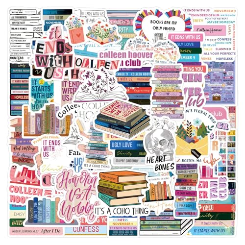 Colleen Hoover Sticker Set, 50 stuks, Waterdichte Vinyl Stickers voor Auto, Motorfiets, Fiets, Skateboard, Snowboard, Bagage, Laptop, Koffer, Helm, Motorfiets, Computer