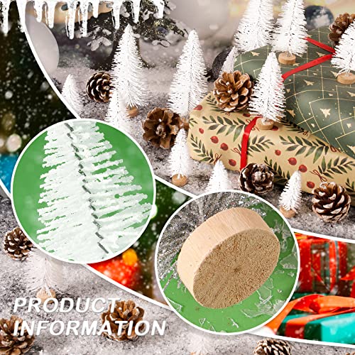 18 stukken kunstmatige Mini kerstboom met sneeuw, 18 stukken, natuurlijke pijnappels, miniatuur kerstversiering, decoratie voor feest, tafel, garland, geschenk, thuis, tuin 3