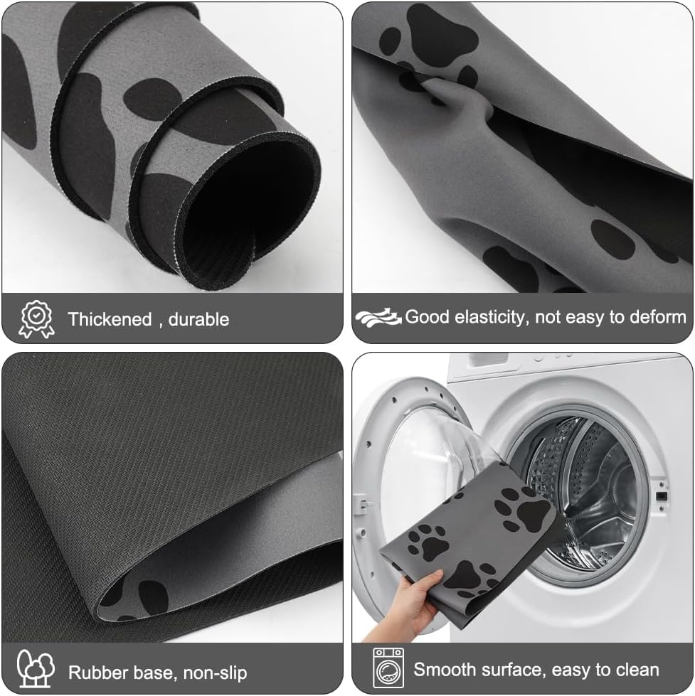 60x40cm Pet Bowl Mat voor honden en katten, Super Absorberende Voeding Mat, Non-Slip en Waterproof Dog Bowl Pad, Hondenvoer Mat, voor Living Room, Pet Store (Dark Grey) 3