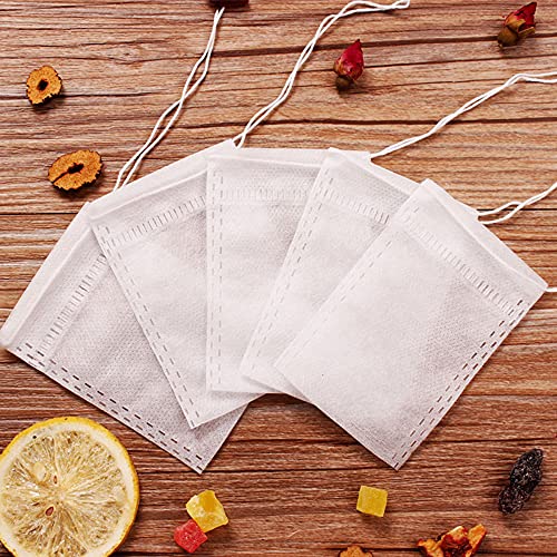 Verpakking van 200 theezakjes Lege theezakjes met infuus Filterzakje Herb Bag Filter Paper Thee Filter koordzakje voor thee Koffie Fruit Thee Bloemen Specerijen Specerijen Poeder 7 x 9 cm 4