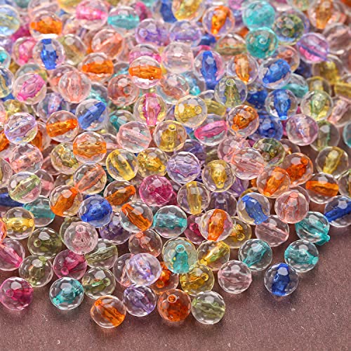 Kleurrijke kralen voor Strijkende Ronde Multicolour kralen 8mm gemengde acryl kralen Ambachte kralen voor sieraden maken DIY ketting armband (kleur)