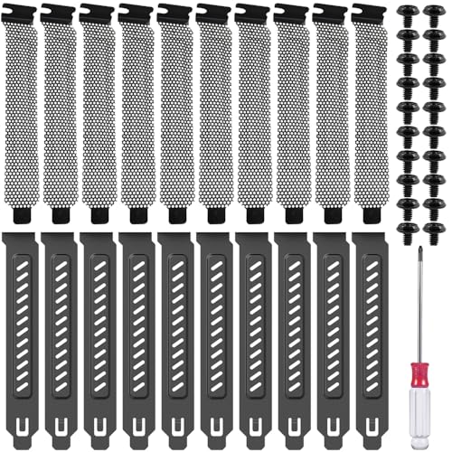 PCI Lock Covers, PCI Hard Steel Lock Cover, Stoffilterhouder, Computer Behuizing Uitbreiding Blanco plaat met Schroevendraaier, Schroevendraaier Schroeven (20 PCS)