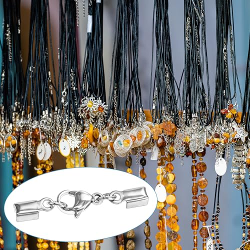20 st Ketting sluiting, Roestvrij stalen sieraden sluiting Zilveren leren koord ketting sluitingen voor armbanden, sieraden sluiting voor ketting armbanden hangers sieraden maken