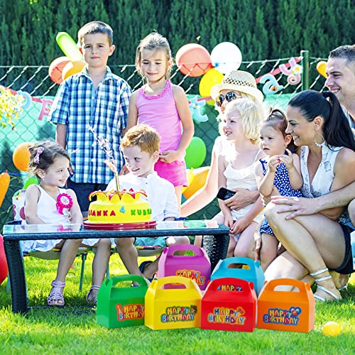 Verpakking van 24 geschenkdozen 16 x 9 x 8,5 cm geschenkdozen kleurrijke draagbare papieren dozen met 24 stuks Gelukkige verjaardag stickers, geschenkdozen voor verjaardagen, geschenkverpakking, snoepdozen, enz. 5