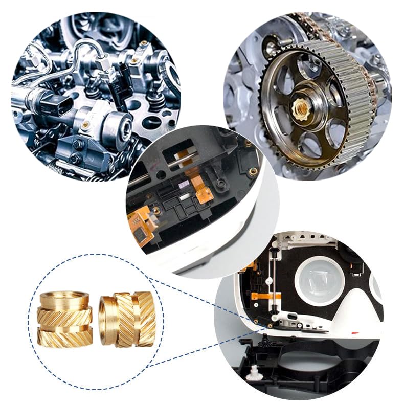 Messing invoegen Noten, Dujelixa 100 st 3D Printing Messing Noten M3 * 4.0 * 4.5mm, Injectiemoer, Gekartelde draad Warmte Containment Nut, Messing Gekartelde Nut voor 3D Printing Injectie Vormen 5