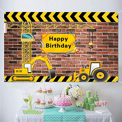 Verjaardag decoratie voor jongens, bouwplaatsen thema feest banner, 1. 2, 3, 4, 5, 6, Gelukkige verjaardag, Placard Gelukkige verjaardag, Gelukkige verjaardag, Achtergrond 4