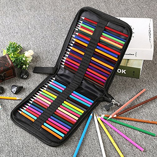 72/120 Holes Pencil Case met rits grote capaciteit voor aquarel Pens Markers Potlood 4