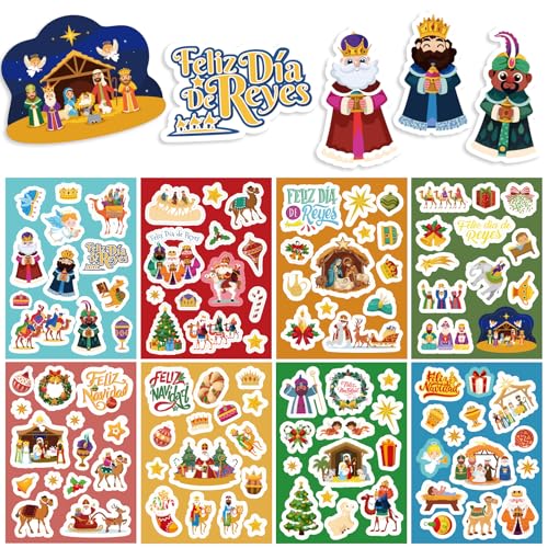 16 Vellen Stickers Scrapbooking Kerst Spaanse Partij Drie Koningen Kerstmis Decoratie