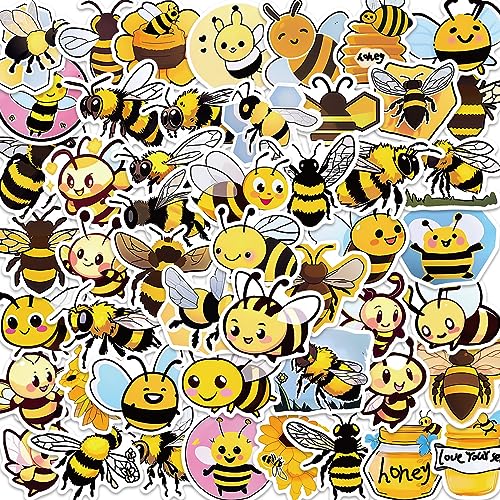 Bijensticker set voor tieners volwassenen 50 stuks bijen waterdicht Vinylstickers Automotor Fiets Skateboard Snowboard Bagage Laptop Koffer Helm Motorfiets Computer