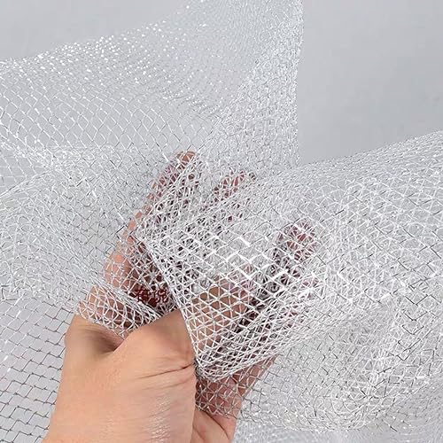 Net tule stoffen voor het naaien, bling glitter tulle decoratieve stof tule stof voor kleding, tule rok, trouwjurk, sluier, tafelkleden, boog, bruiloft, feest, decoratie, ambachten, geschenk, zilver 5